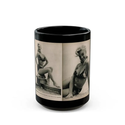 Lee Wilson #10 - Pages 6 & 7 of 7 Featuring, Lee+2 B&W Photos & Caption from PHOTO Digest Mag. November '53 (Vintage Female Icon) Black Coffee Mug 15oz - Go Mug Yourself