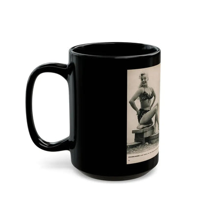 Lee Wilson #10 - Pages 6 & 7 of 7 Featuring, Lee+2 B&W Photos & Caption from PHOTO Digest Mag. November '53 (Vintage Female Icon) Black Coffee Mug - Go Mug Yourself