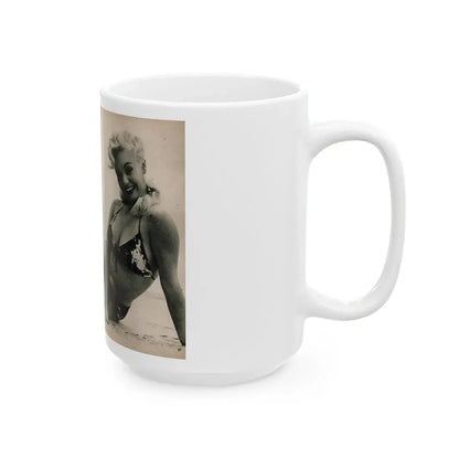 Lee Wilson #10 - Pages 6 & 7 of 7 Featuring, Lee+2 B&W Photos & Caption from PHOTO Digest Mag. November '53 (Vintage Female Icon) White Coffee Mug - Go Mug Yourself