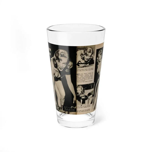Lee Wilson #11 - Pages 1 & 2 of 5 Featuring, Lee+4 B&W Photos & Captions from TAB Digest Mag. October '54 (Vintage Female Icon) Pint Glass 16oz 16oz - Go Mug Yourself