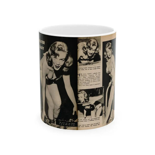 Lee Wilson #11 - Pages 1 & 2 of 5 Featuring, Lee+4 B&W Photos & Captions from TAB Digest Mag. October '54 (Vintage Female Icon) White Coffee Mug 11oz - Go Mug Yourself