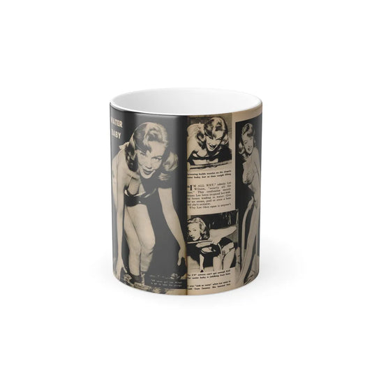 Lee Wilson #11 - Pages 1 & 2 of 5 Featuring, Lee+4 B&W Photos & Captions from TAB Digest Mag. October '54 (Vintage Female Icons) Color Changing Mug 11oz-11oz-Go Mug Yourself