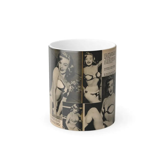 Lee Wilson #12 - Pages 3 & 4 of 5 Featuring, Lee+4 B&W Photos & Captions from TAB Digest Mag. October '54 (Vintage Female Icon) Color Changing Mug 11oz 11oz - Go Mug Yourself