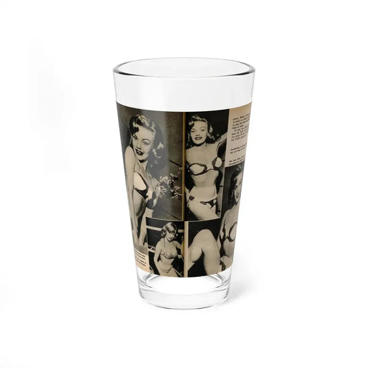 Lee Wilson #12 - Pages 3 & 4 of 5 Featuring, Lee+4 B&W Photos & Captions from TAB Digest Mag. October '54 (Vintage Female Icon) Pint Glass 16oz 16oz - Go Mug Yourself