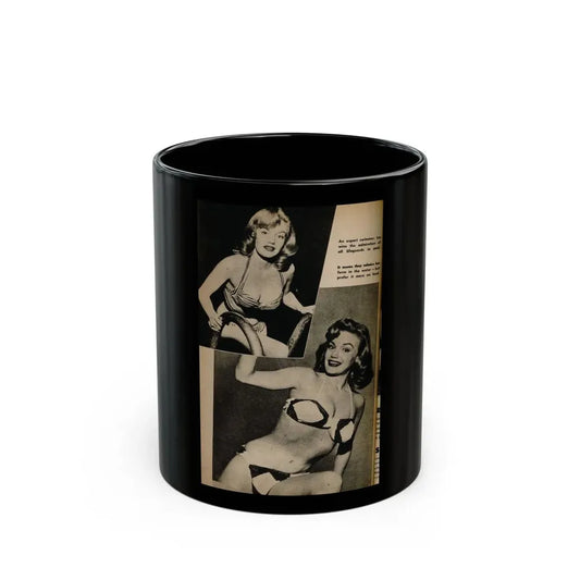 Lee Wilson #13 - Pages 5 of 5 Featuring, Lee+2 B&W Photos from TAB Digest Mag. October '54 (Vintage Female Icon) Black Coffee Mug 11oz - Go Mug Yourself