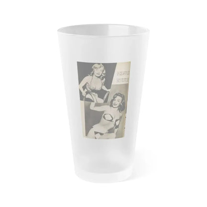 Lee Wilson #13 - Pages 5 of 5 Featuring, Lee+2 B&W Photos from TAB Digest Mag. October '54 (Vintage Female Icon) Frosted Pint Glass 16oz 16oz Frosted - Go Mug Yourself