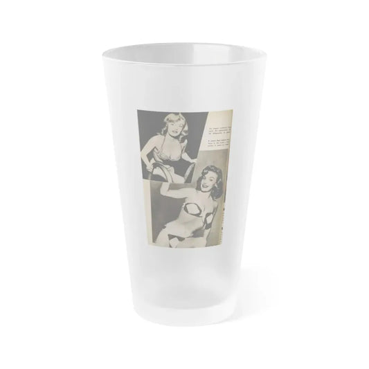 Lee Wilson #13 - Pages 5 of 5 Featuring, Lee+2 B&W Photos from TAB Digest Mag. October '54 (Vintage Female Icon) Frosted Pint Glass 16oz 16oz Frosted - Go Mug Yourself