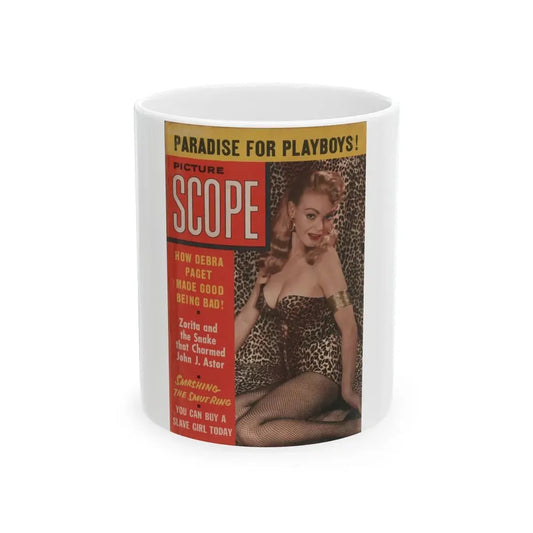 Lee Wilson #14 - Lee on Cover in Color from PICTURE SCOPE Digest Mag. November '55 (Vintage Female Icon) White Coffee Mug 11oz - Go Mug Yourself