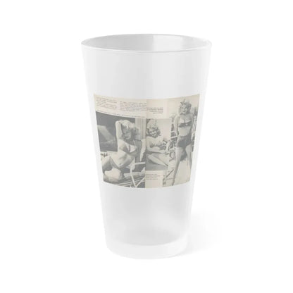 Lee Wilson #15 - Pages 1 & 2 of 4 Featuring, Lee+3 B&W Photos & Captions from PICTURE SCOPE Digest Mag. November '55 (Vintage Female Icon) Frosted Pint Glass 16oz 16oz Frosted - Go Mug Yourself