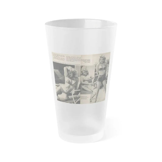 Lee Wilson #15 - Pages 1 & 2 of 4 Featuring, Lee+3 B&W Photos & Captions from PICTURE SCOPE Digest Mag. November '55 (Vintage Female Icon) Frosted Pint Glass 16oz 16oz Frosted - Go Mug Yourself