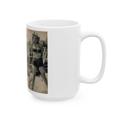 Lee Wilson #15 - Pages 1 & 2 of 4 Featuring, Lee+3 B&W Photos & Captions from PICTURE SCOPE Digest Mag. November '55 (Vintage Female Icon) White Coffee Mug - Go Mug Yourself