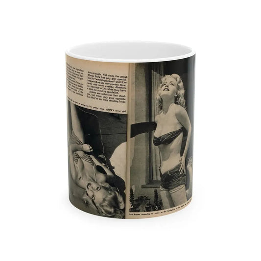 Lee Wilson #16 - Pages 2 & 3 of 4 Featuring, Lee+2 B&W Photos & Captions from PICTURE SCOPE Digest Mag. November '55 (Vintage Female Icon) White Coffee Mug 11oz - Go Mug Yourself