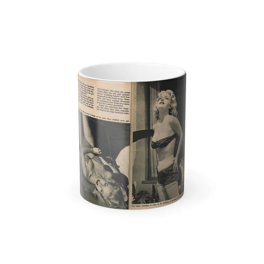 Lee Wilson #16 - Pages 2 & 3 of 4 Featuring, Lee+2 B&W Photos & Captions from PICTURE SCOPE Digest Mag. November '55 (Vintage Female Icons) Color Changing Mug 11oz-11oz-Go Mug Yourself