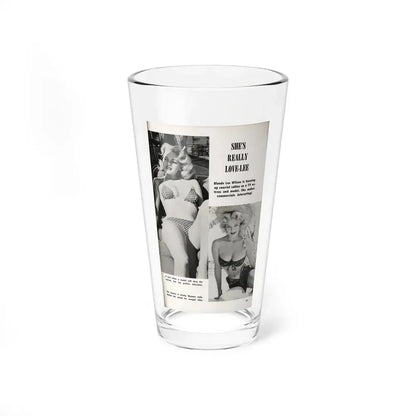 Lee Wilson #17 - Pages 3 of 3 Featuring, Lee 2 B&W Photos & Caption from TAB Digest Mag. February '58 (Vintage Female Icon) Pint Glass 16oz 16oz - Go Mug Yourself