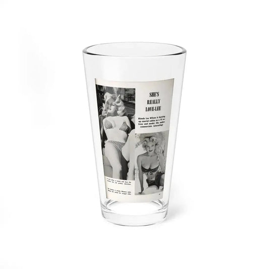 Lee Wilson #17 - Pages 3 of 3 Featuring, Lee 2 B&W Photos & Caption from TAB Digest Mag. February '58 (Vintage Female Icon) Pint Glass 16oz 16oz - Go Mug Yourself