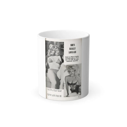Lee Wilson #17 - Pages 3 of 3 Featuring, Lee 2 B&W Photos & Caption from TAB Digest Mag. February '58 (Vintage Female Icons) Color Changing Mug 11oz-11oz-Go Mug Yourself