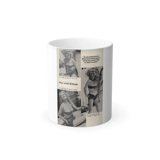 Lee Wilson #19 - Pages 1 of 1 Featuring, Lee+3 B&W Photos from PICTURE SCOPE Digest Mag. May '57 (Vintage Female Icon) Color Changing Mug 11oz 11oz - Go Mug Yourself