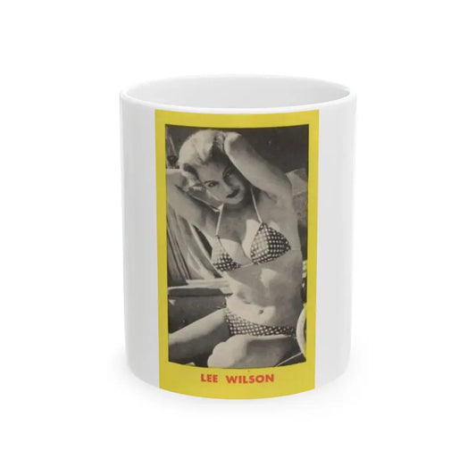 Lee Wilson #20 - Lee on back of PICTURE SCOPE Digest Mag. May '57 (Vintage Female Icon) White Coffee Mug 11oz - Go Mug Yourself