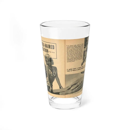 Lee Wilson #21 - Pages 1 & 2 of 5 Featuring, Lee+3 B&W Photos, Brief Article & Caption from EYE Digest Mag. Nov. '54 (Vintage Female Icon) Pint Glass 16oz 16oz - Go Mug Yourself
