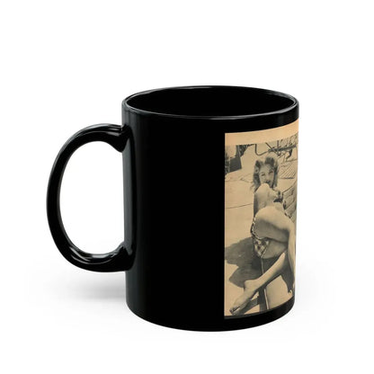 Lee Wilson #22 - Pages 3 & 4 of 5 Featuring, Lee+3 B&W Photos & Caption from EYE Digest Mag. Nov. '54 (Vintage Female Icon) Black Coffee Mug - Go Mug Yourself