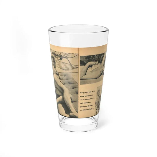 Lee Wilson #22 - Pages 3 & 4 of 5 Featuring, Lee+3 B&W Photos & Caption from EYE Digest Mag. Nov. '54 (Vintage Female Icon) Pint Glass 16oz 16oz - Go Mug Yourself