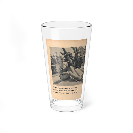 Lee Wilson #23 - Pages 5 of 5 Featuring, Lee+1 B&W Photo & Caption from EYE Digest Mag. Nov. '54 (Vintage Female Icon) Pint Glass 16oz-16oz-Go Mug Yourself