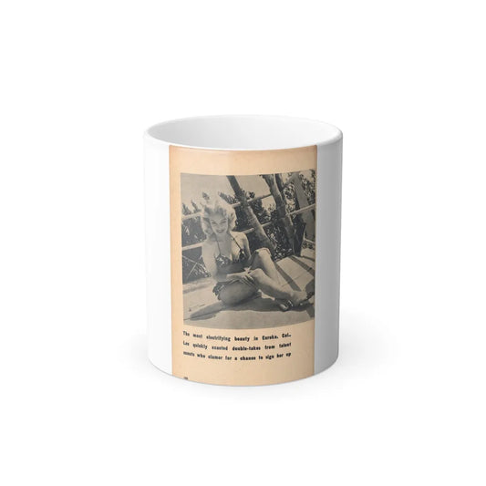 Lee Wilson #23 - Pages 5 of 5 Featuring, Lee+1 B&W Photo & Caption from EYE Digest Mag. Nov. '54 (Vintage Female Icons) Color Changing Mug 11oz-11oz-Go Mug Yourself