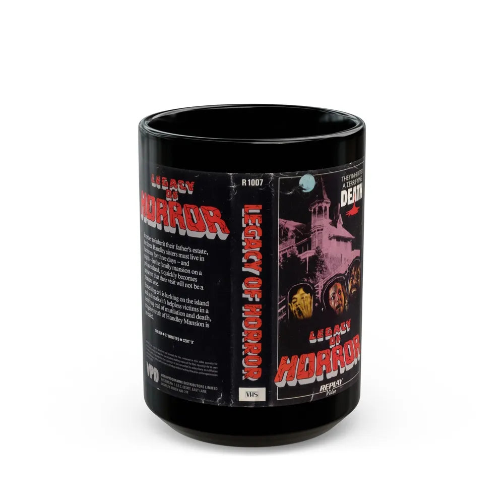 LEGACY OF HORROR (VHS COVER) - Black Coffee Mug-15oz-Go Mug Yourself