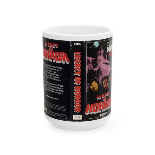 LEGACY OF HORROR (VHS COVER) - White Coffee Mug 15oz - Go Mug Yourself