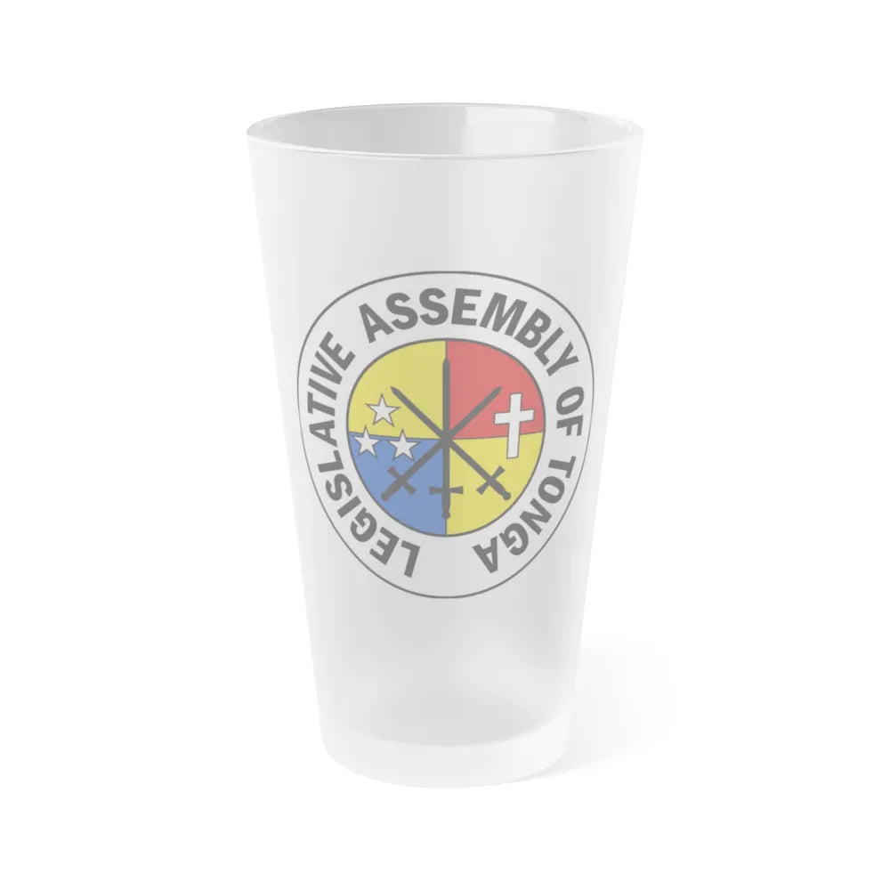 Legislative Assembly of Tonga 2 - Frosted Pint Glass 16oz-16oz-Frosted-Go Mug Yourself