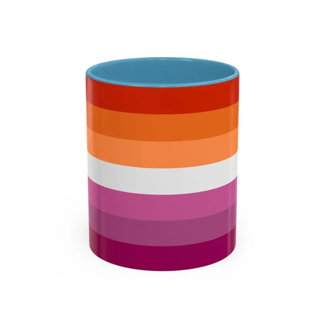 Lesbian 2 Pride Flag - Accent Coffee Mug 11oz Light Blue - Go Mug Yourself