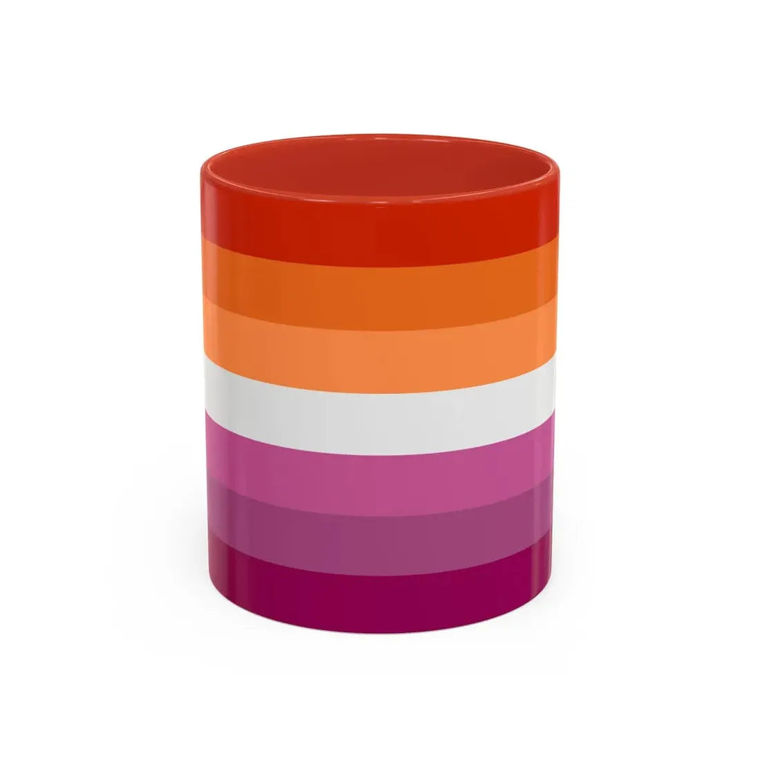 Lesbian 2 Pride Flag - Accent Coffee Mug 11oz Red - Go Mug Yourself