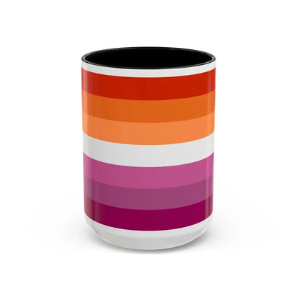 Lesbian 2 Pride Flag - Accent Coffee Mug 15oz Black - Go Mug Yourself