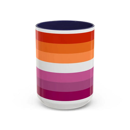 Lesbian 2 Pride Flag - Accent Coffee Mug 15oz Navy - Go Mug Yourself