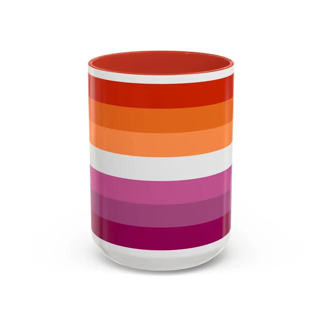 Lesbian 2 Pride Flag - Accent Coffee Mug 15oz Red - Go Mug Yourself