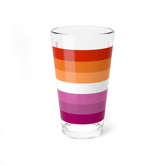 Lesbian 2 Pride Flag - Pint Glass 16oz-16oz-Go Mug Yourself