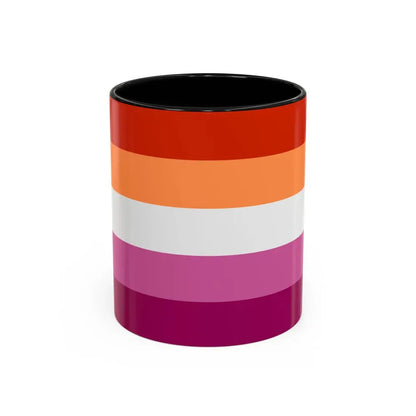 Lesbian 3 Pride Flag - Accent Coffee Mug 11oz Black - Go Mug Yourself