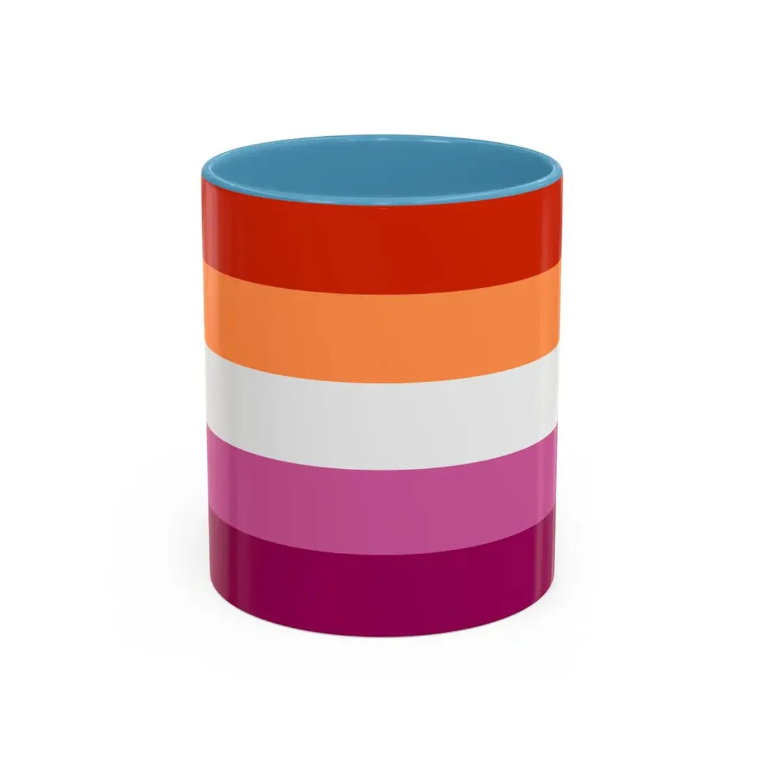 Lesbian 3 Pride Flag - Accent Coffee Mug 11oz Light Blue - Go Mug Yourself