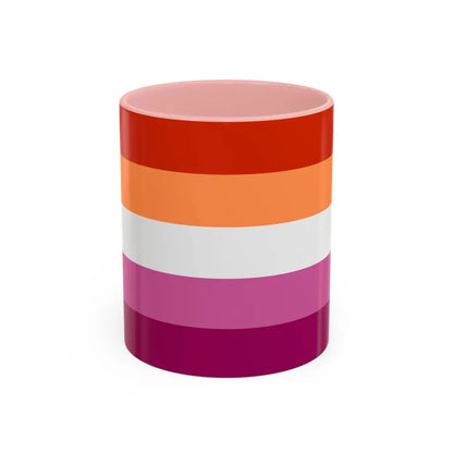 Lesbian 3 Pride Flag - Accent Coffee Mug 11oz Pink - Go Mug Yourself