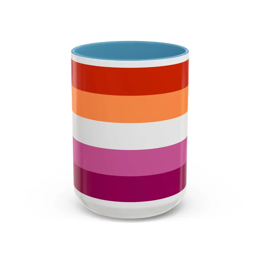 Lesbian 3 Pride Flag - Accent Coffee Mug 15oz Light Blue - Go Mug Yourself