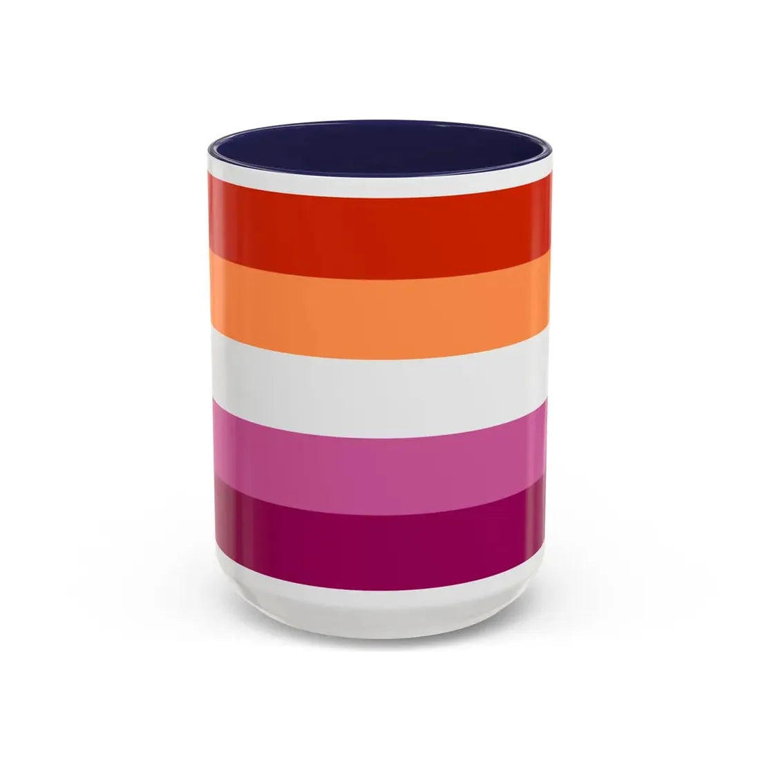Lesbian 3 Pride Flag - Accent Coffee Mug 15oz Navy - Go Mug Yourself