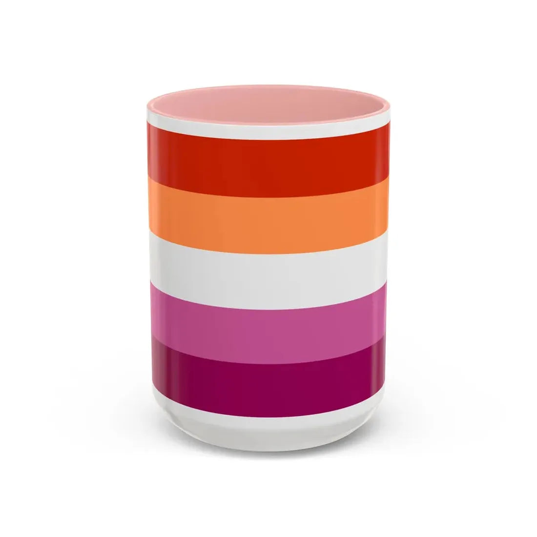 Lesbian 3 Pride Flag - Accent Coffee Mug 15oz Pink - Go Mug Yourself