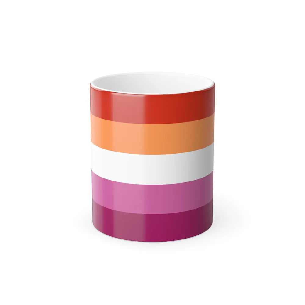 Lesbian 3 Pride Flag - Color Changing Mug 11oz-11oz-Go Mug Yourself