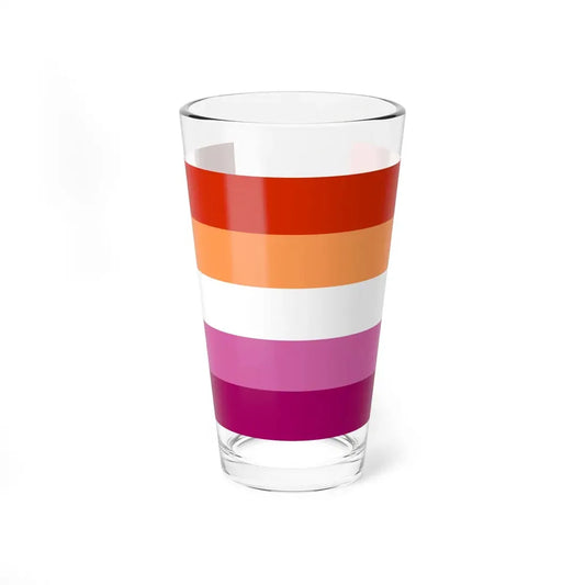 Lesbian 3 Pride Flag - Pint Glass 16oz 16oz - Go Mug Yourself