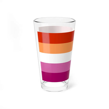 Lesbian 3 Pride Flag - Pint Glass 16oz-Go Mug Yourself