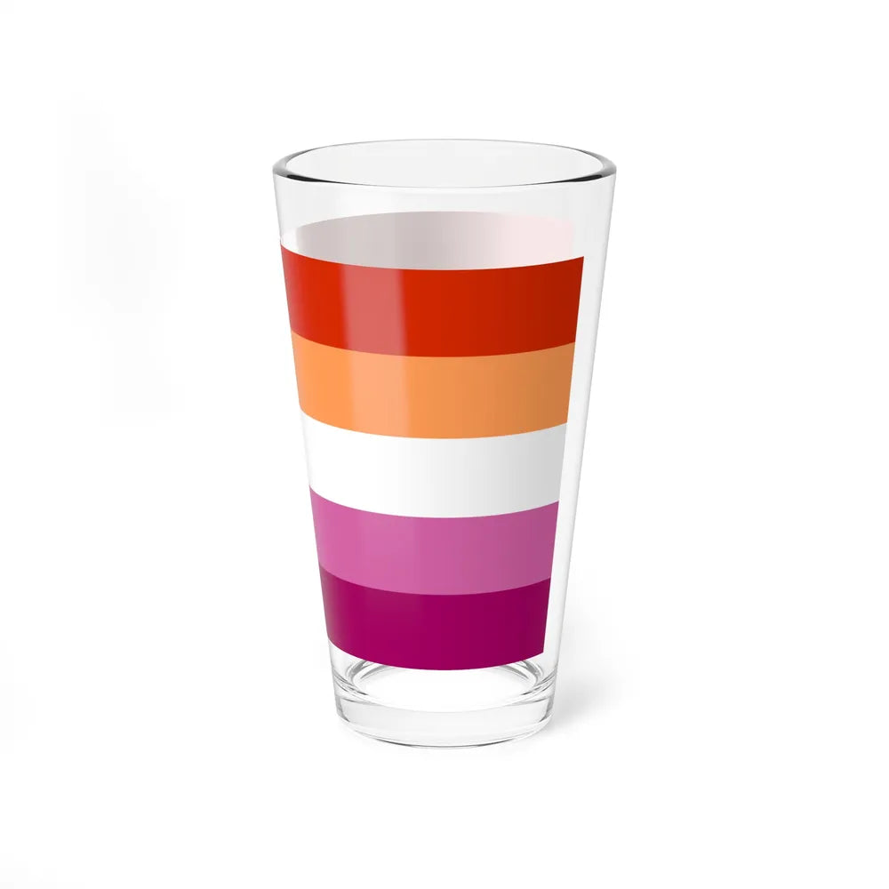 Lesbian 3 Pride Flag - Pint Glass 16oz-Go Mug Yourself