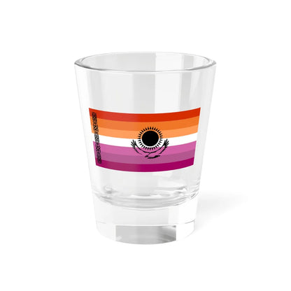 Lesbian pride flag of Kazakhstan (Kazakhstan) Shot Glass 1.5oz 1.5oz - Go Mug Yourself