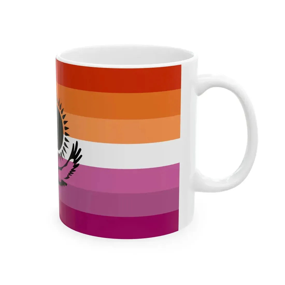 Lesbian pride flag of Kazakhstan (Kazakhstan) White Coffee Mug - Go Mug Yourself