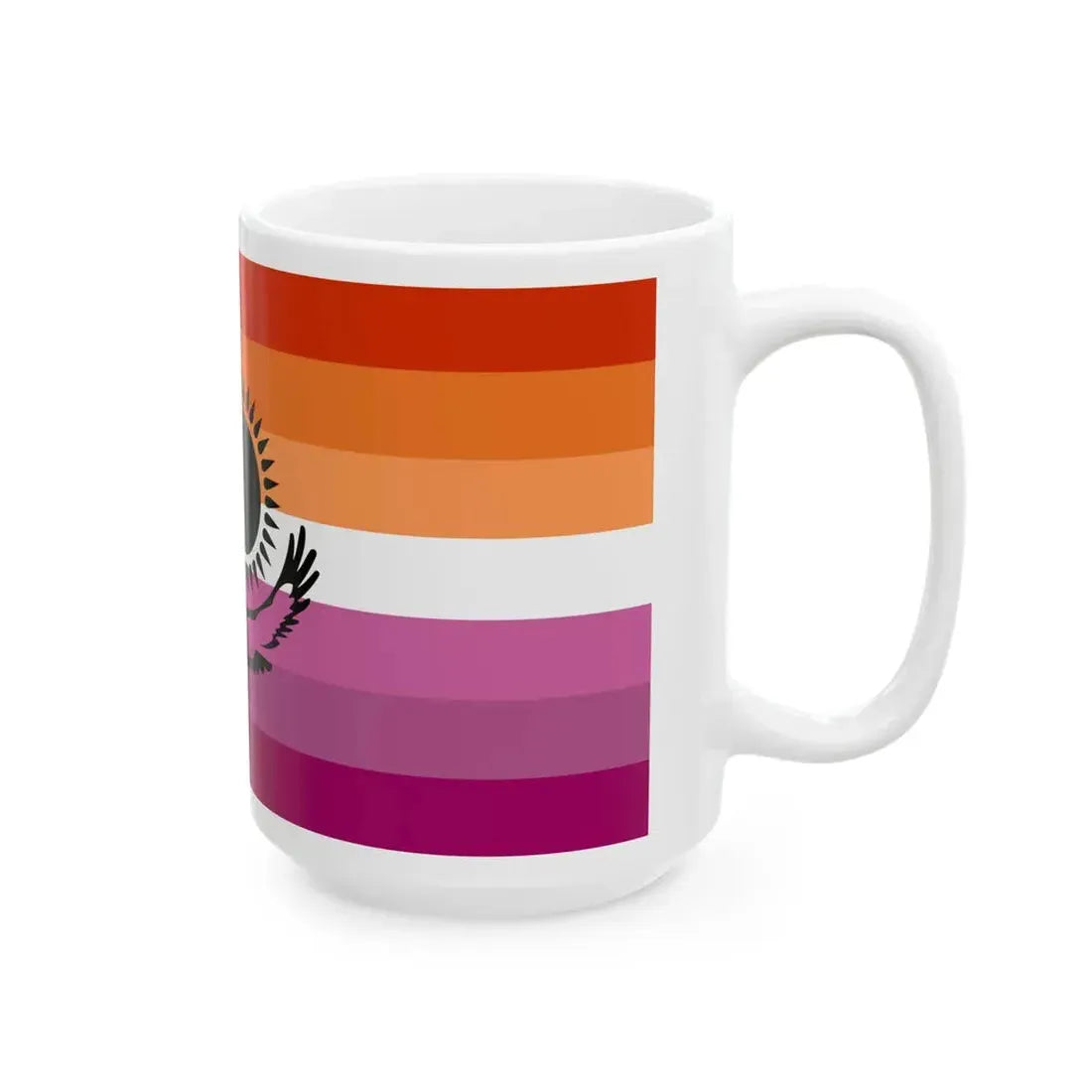 Lesbian pride flag of Kazakhstan (Kazakhstan) White Coffee Mug - Go Mug Yourself