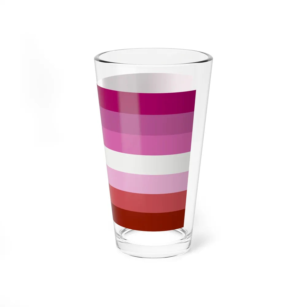 Lesbian Pride Flag - Pint Glass 16oz-Go Mug Yourself